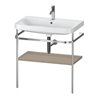 Duravit Möbelwaschtisch-Kombi Happy D.2 Plus 77,5x49cm, 1 HL, lei, mit Metallkonsole