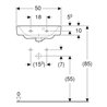 Geberit Handwaschbecken Renova Plan 50x38cm, HL mi, m asymetrischem Ü, w K-T