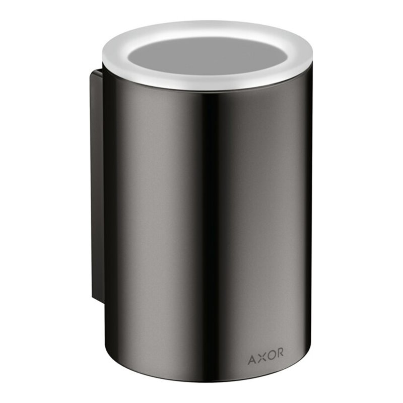 hansgrohe Zahnputzbecher Axor Universal Circular d 76x114mm, Wandmont., pol. black chrome