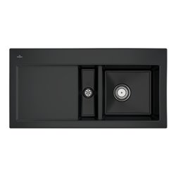 V&B Spüle Subway 60 re, m Abl.garn, Hand., pure black