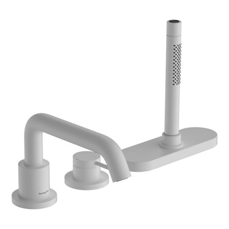 hansgrohe 3-Loch-Einhebel-Bidetarmatur Tecturis S Ausladung 194mm, mattweiß