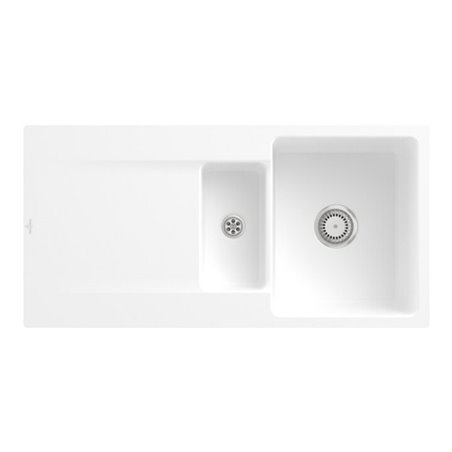 V&B bündige Spüle Siluet 60 R Flat m Abl.garn, Handbetätigung, stone white