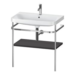Duravit Möbelwaschtisch-Kombi Happy D.2 Plus 77,5x49cm, 1 HL, graph matt, m Konsole