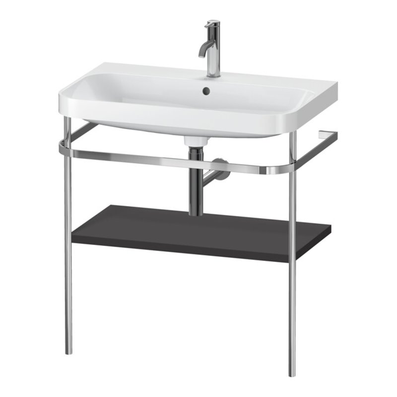 Duravit Möbelwaschtisch-Kombi Happy D.2 Plus 77,5x49cm, 1 HL, graph matt, m Konsole