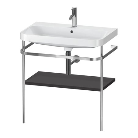 Duravit Möbelwaschtisch-Kombi Happy D.2 Plus 77,5x49cm, 1 HL, graph matt, m Konsole