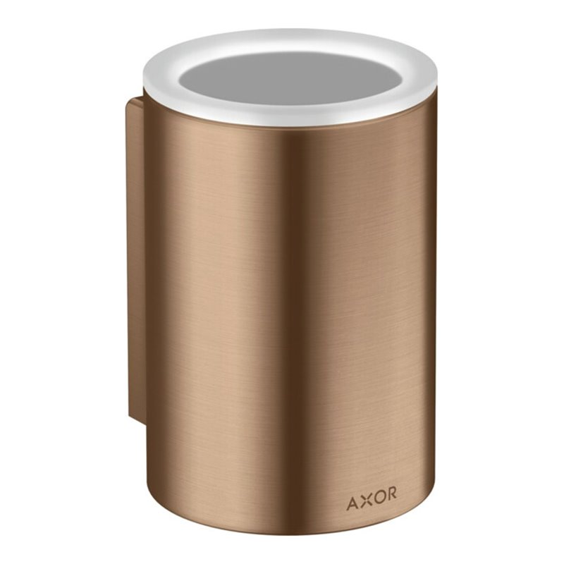 hansgrohe Zahnputzbecher Axor Universal Circular d 76x114mm, Wandmont., brushed red gold