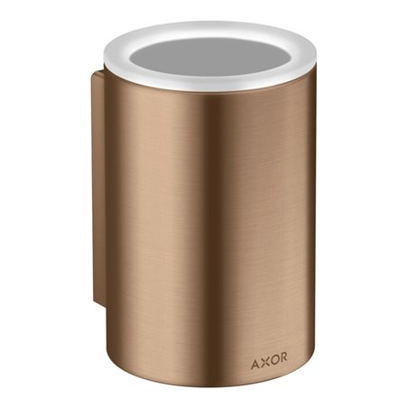 hansgrohe Zahnputzbecher Axor Universal Circular d 76x114mm, Wandmont., brushed red gold