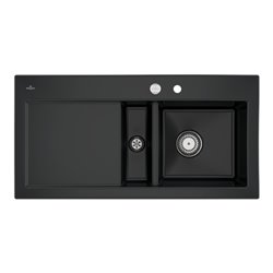 V&B Spüle Subway 60 re, m Abl.garn, Exzenter, pure black