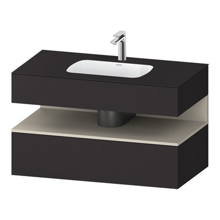 Duravit Einbauwaschtisch-Möbel-Set Qatego 100x55x60cm, T m/Gr m, Kon-WTU, Nischenb