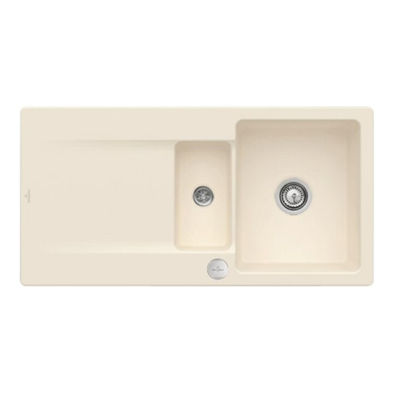 V&B bündige Spüle Siluet 60 R Flat m Abl.garn, Excenterbetätigung, ivory