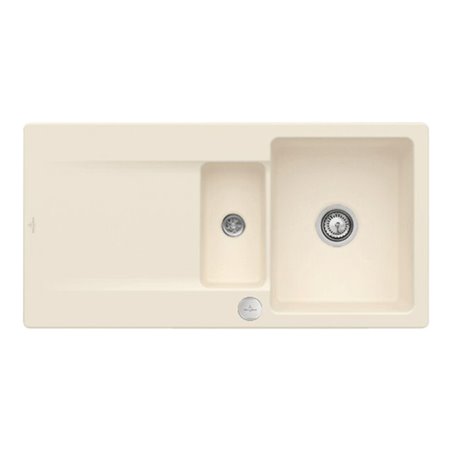 V&B bündige Spüle Siluet 60 R Flat m Abl.garn, Excenterbetätigung, ivory