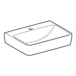 Geberit Handwaschbecken Renova Plan 50x38cm, Hahnl. mit., o. ÜL, we. K-Tect