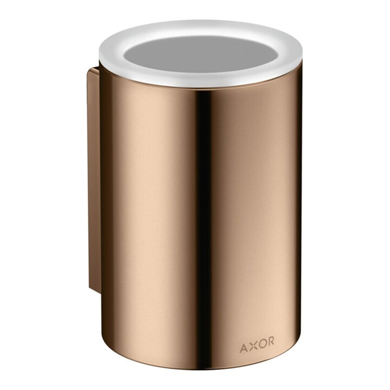 hansgrohe Zahnputzbecher Axor Universal Circular d 76x114mm, Wandmont., polished red gold