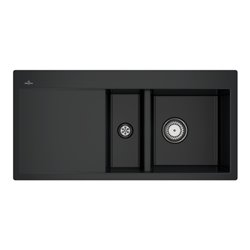 V&B Flächenbündige Spüle Subway 60 Flat re, m Abl.garn, Hand., pure black