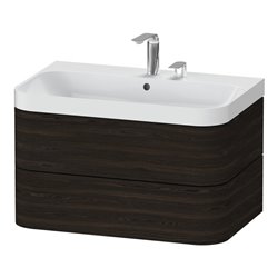Duravit Möbelwaschtisch Happy D.2 Plus 77,5x49cm, 2 HL, Nussb geb., 2 Schubk.