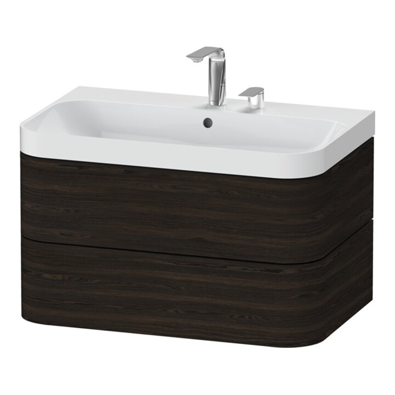 Duravit Möbelwaschtisch Happy D.2 Plus 77,5x49cm, 2 HL, Nussb geb., 2 Schubk.