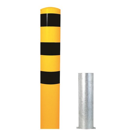 Schake Absperrpfosten Typ 40192HBG, herausnehmbar, ohne Verschluss, beschichtet, gelb / schwarz