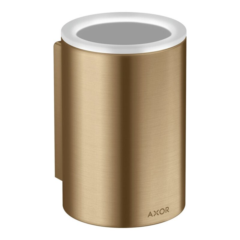 hansgrohe Zahnputzbecher Axor Universal Circular d 76x114mm, Wandmontage, brushed bronze