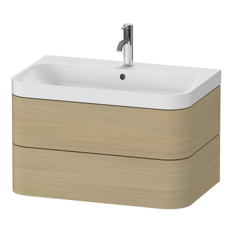 Duravit Möbelwaschtisch Happy D.2 Plus 77,5x49cm, 1 HL, Medit. Ei, 2 Schubk.