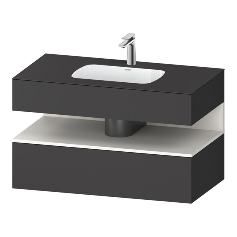 Duravit Einbauwaschtisch-Möbel-Set Qatego 100x55x60cm, w m/Gr m, Kon-WTU, Nischenb