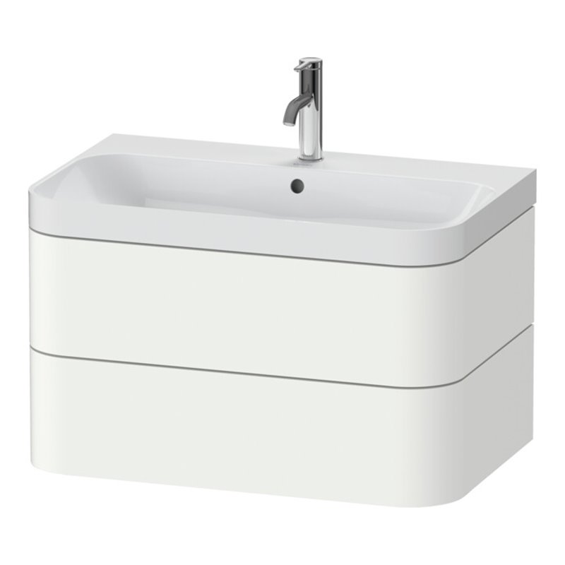 Duravit Möbelwaschtisch Happy D.2 Plus 77,5x49cm, 1 HL, we s-matt, 2 Schubk.