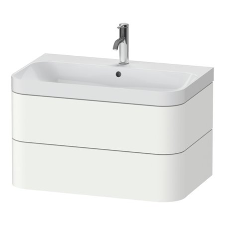 Duravit Möbelwaschtisch Happy D.2 Plus 77,5x49cm, 1 HL, we s-matt, 2 Schubk.