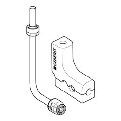 Geberit Metallrohr-Bogen PushFit d 20mm, 90G, m A.-Vsb z EK, Ms/Kupfer
