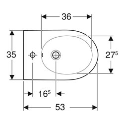 Geberit Wandbidet Acanto 35,5x27,5x53cm, weiß KeraTect