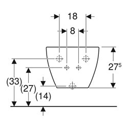 Geberit Wandbidet Acanto 35,5x27,5x53cm, weiß KeraTect