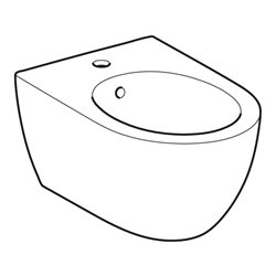 Geberit Wandbidet Acanto 35,5x27,5x53cm, weiß KeraTect
