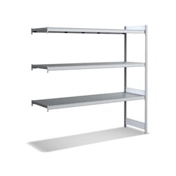 Bito Großfachregal, Anbaufeld Set, 350kg, Fachboden, 3 Ebenen, glanzverzinkt