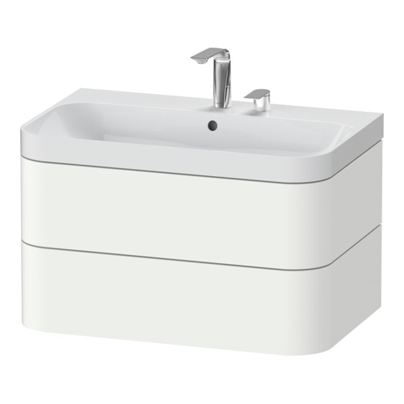 Duravit Möbelwaschtisch Happy D.2 Plus 77,5x49cm, 2 HL, we s-matt, 2 Schubk.