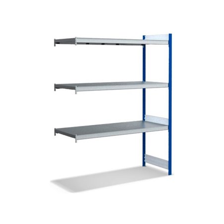 Bito Großfachregal, Anbaufeld Set, Fachboden, 350kg, 3 Ebenen, RAL 5010 Enzianblau