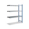 Bito Großfachregal, Anbaufeld Set, Fachboden, 350kg, 3 Ebenen, RAL 5010 Enzianblau