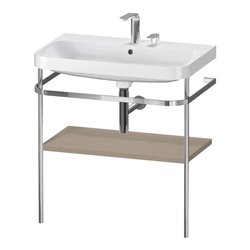 Duravit Möbelwaschtisch-Kombi Happy D.2 Plus 77,5x49cm, 2 HL, lei, mit Metallkonsole
