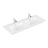 V&B Möbel-Doppelwaschtisch VENTICELLO 130x50cm, 2 HL, m Überlauf, weiß C-plus