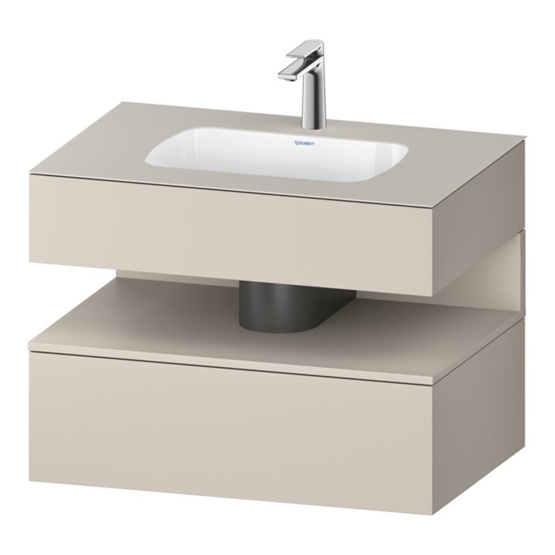 Duravit Einbauwaschtisch-Möbel-Set Qatego 80x55x60cm, T ma, Konsolen-Waschtischunterbau, Nischenb