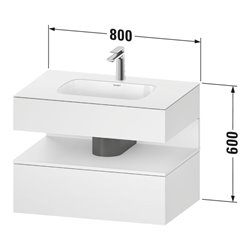 Duravit Einbauwaschtisch-Möbel-Set Qatego 80x55x60cm, T ma, Konsolen-Waschtischunterbau, Nischenb