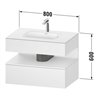 Duravit Einbauwaschtisch-Möbel-Set Qatego 80x55x60cm, T ma, Konsolen-Waschtischunterbau, Nischenb