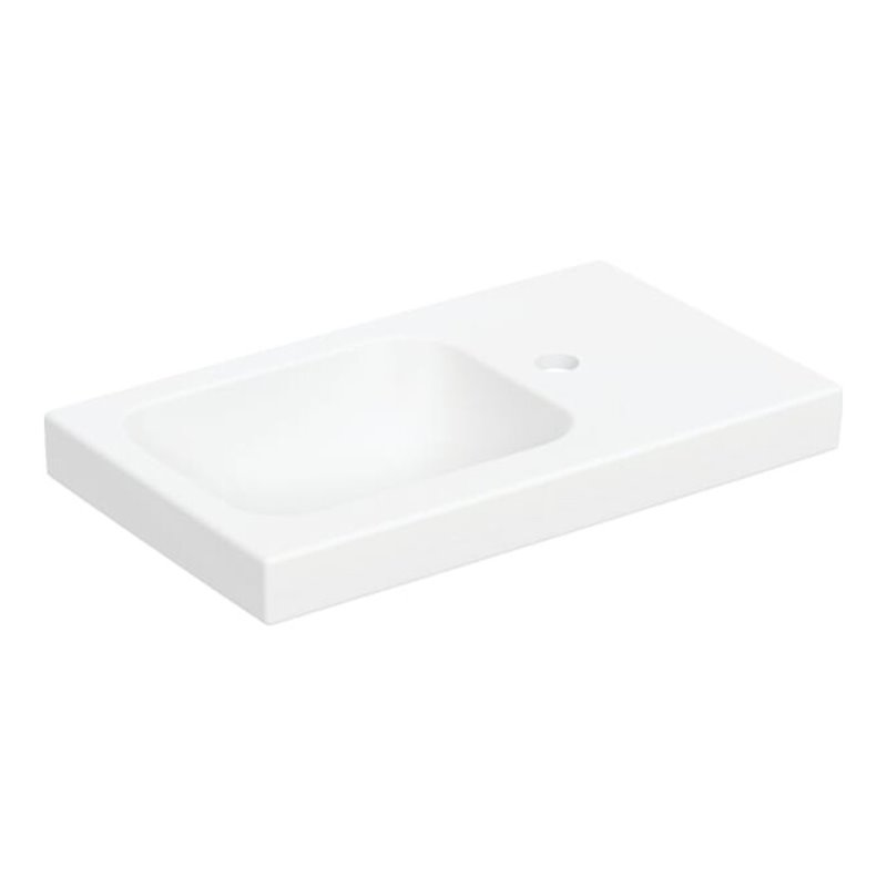 Geberit Handwaschbecken iCon Light 53x31cm, o Ü, HL + Ablagefl. re, we. ma