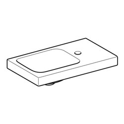 Geberit Handwaschbecken iCon Light 53x31cm, o Ü, HL + Ablagefl. re, we. ma