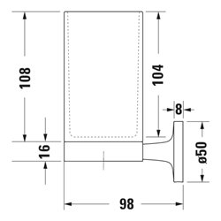 Duravit Glashalter Starck T dopp., Wandmont., Gl. we m, Gold poliert