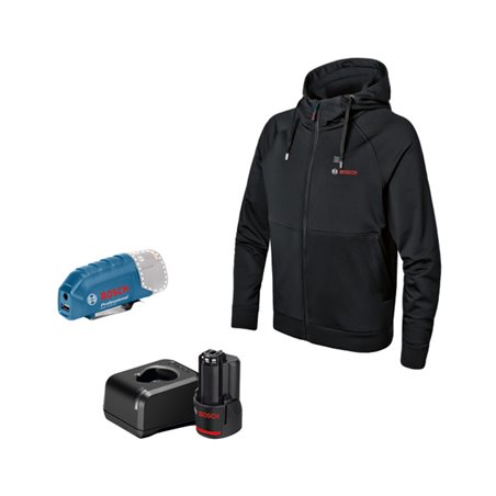 Bosch Beheizbare Kleidung GHH 12+18V XA: Akkuadapter, Ladegerät, 1x Akku