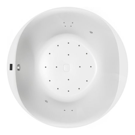 Hoesch Whirlpool iSensi Rund 1500 Monolith,Airsyst Überlaufschlitz Chrom., BW Weiß-Schwarz