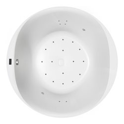 Hoesch Whirlpool iSensi Rund 1500 Monolith,Airsyst Überlaufschlitz Chrom, BW Weiß-Grau