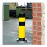 Moravia Rammschutz-Poller SWING, drehbar, Stahl,  gelb/schw., zum Aufdübeln, 159 mm