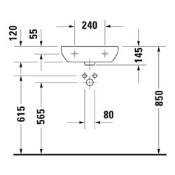 Duravit Handwaschbecken D-Code Med 45x34cm, m HL, o. ÜL, we., m Hahnl.