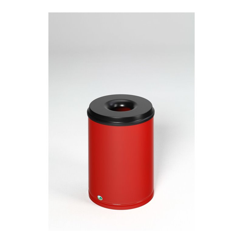 VAR Papierkorb feuersicher Löschkopf, rot