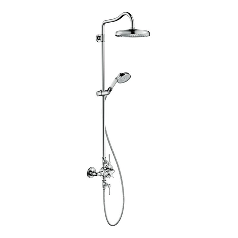 hansgrohe Showerpipe Axor Montreux m Thermostat, Kopfbrause, 240mm, 1jet, chrom