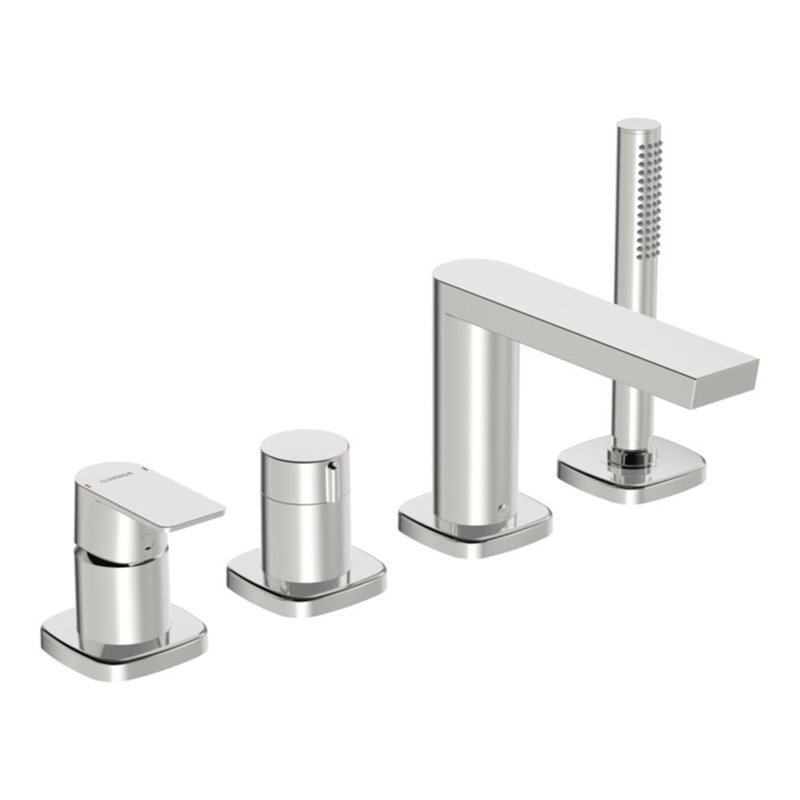 Hansa Fertigmontageset HANSASTELA 4-Loch-Wann- + Br-EHM, Drehumst., chr